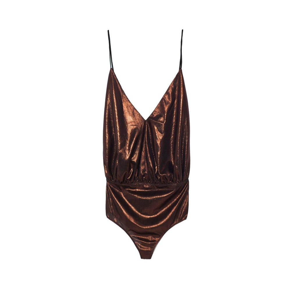 Zara Shiny Fabric Bodysuit